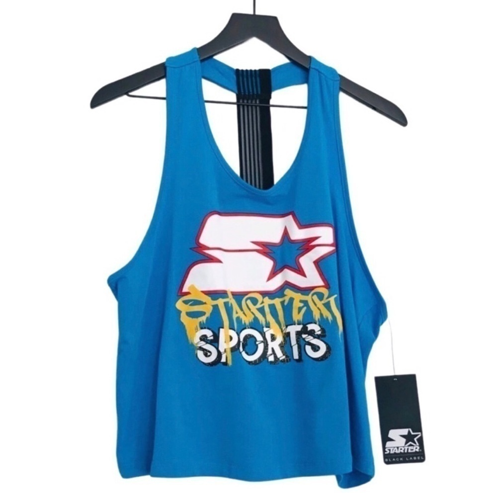 New! Starter Sports Black Label Aquamarine T Strap Active Athletic Tank Top